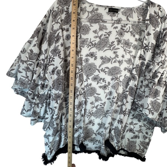 Boho Cottagecore Floral Kimono Open Front Bell Sleeve Cover Up One Size‎ - Picture 7 of 7